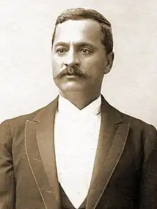 Black and white photograph of 19th-century Hawaiian man in Western suit