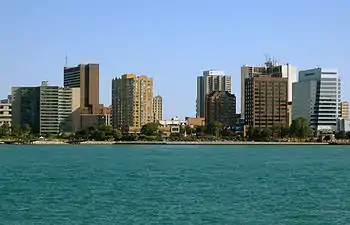 Skyline of Windsor seen from Detroit