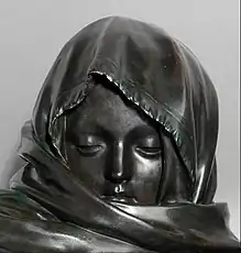 View of the statue's face