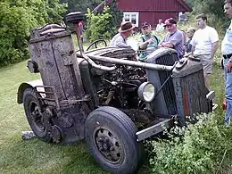 Imbert gasifier on a Ford truck converted to a tractor, Per Larssons Antique Tractor Museum, Sweden, 2003