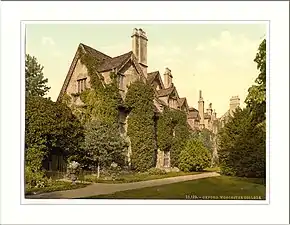 The cottages from the Nuffield lawn