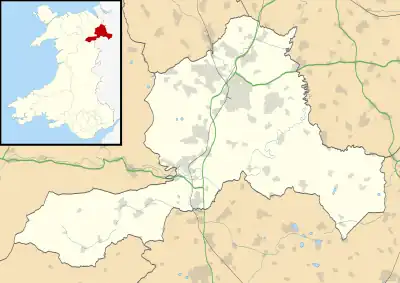 Wrexham-Rhos transmitting station is located in Wrexham