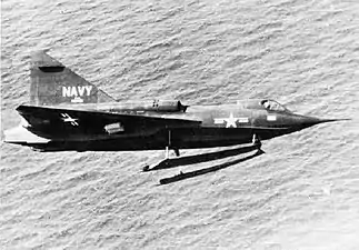 Convair F2Y Sea Dart showing twin hydro-skis