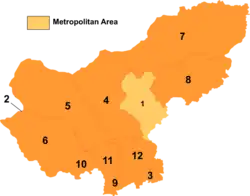 Divisions of Xilingol; Bordered Yellow Banner is 10 on this map