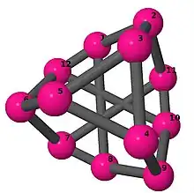 A three-dimensional embedding of the Tietze graph.