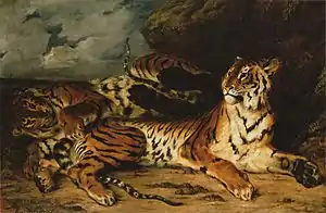 Eugène Delacroix, A Young Tiger Playing with Its Mother, 1830, Louvre.