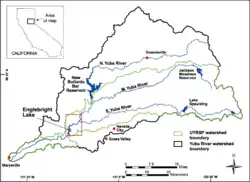 Map of the Yuba River watershed