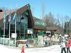 The base station in Zakopane facing the traditional market area