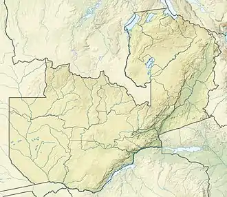 Map showing the location of Lusenga Plain National Park