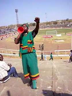 A Zambian fan at Independence Stadium