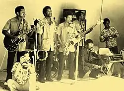 Jazz- and reggaeconsert in the street in Spanish Town, Jamaica(1979)