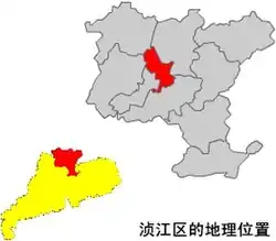 Location of Zhenjiang in Shaoguan