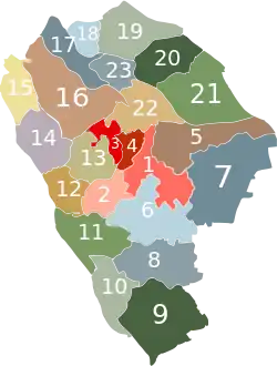 Banfu is marked '11' on this map of Zhongshan