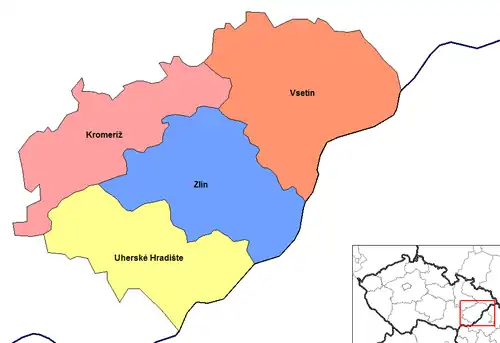 Districts of Zlín Region