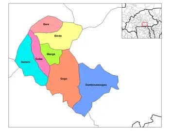 Bere Department location in the province