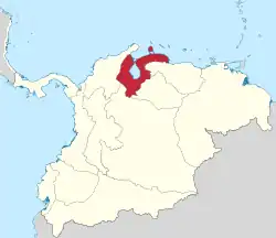 Location of Zulia Department