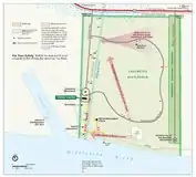 Chalmette Battlefield map showing the Chalmette National Cemetery (courtesy of the National Park Service)