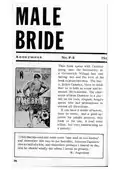 Male Bride, an example of erotic gay pulp fiction. The Book Service is frank in its description of the book as mere "purple passion" and a "time killer".